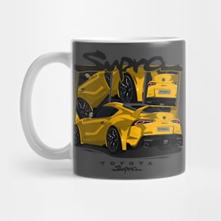 Toyota GR Supra, Supra MK5, JDM Car yellow Mug